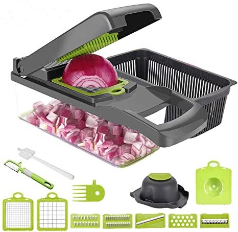 Triturador de Legumes Multifuncional 16 em 1 com Cesto