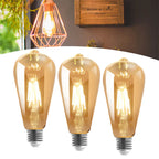 Kit com 3 Lâmpadas de Filamento LED Retrô Vintage