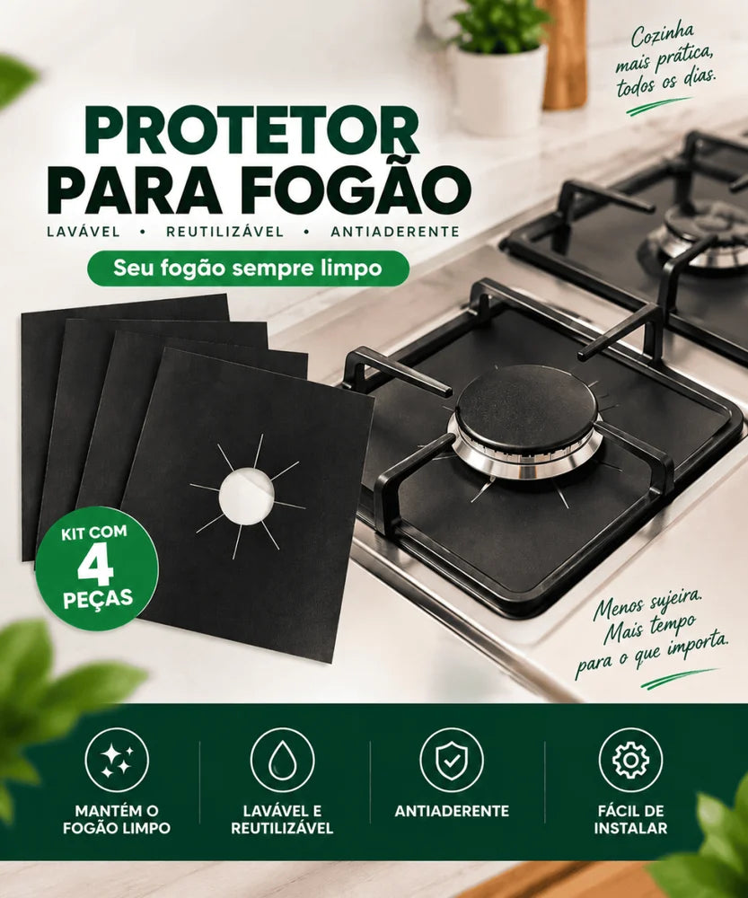 Kit Protetor para Fogão Lavável e Reutilizável | 50% OFF + Frete Grátis 🔥