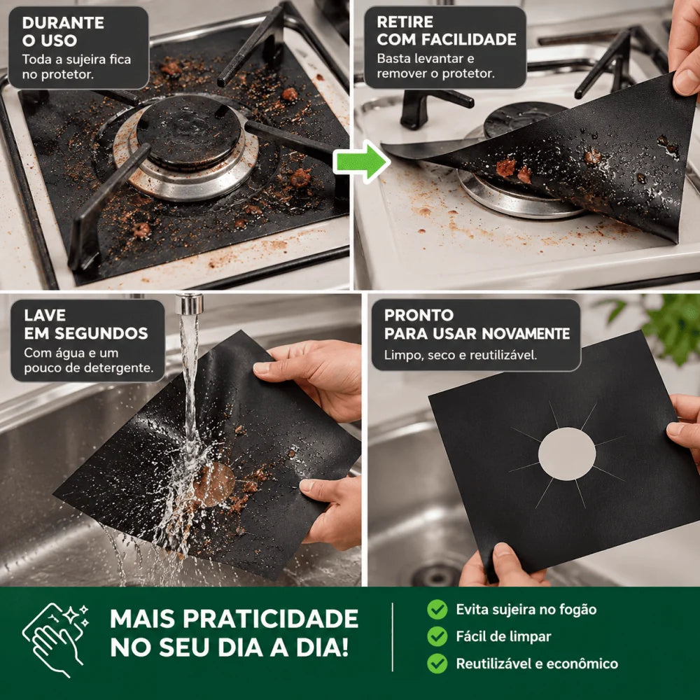 Kit Protetor para Fogão Lavável e Reutilizável | 50% OFF + Frete Grátis 🔥