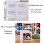 Caixa De Sapato Dobrável Armazenamento Transparentes